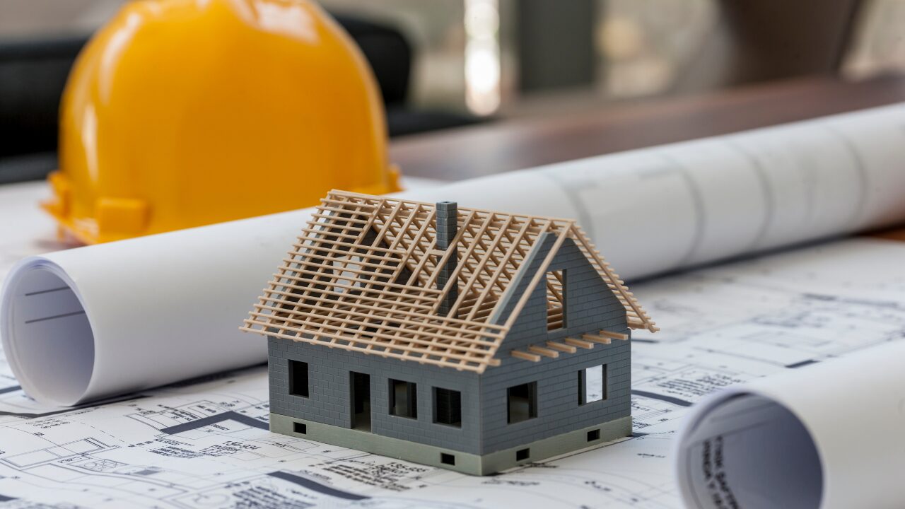 Residential house construction concept image