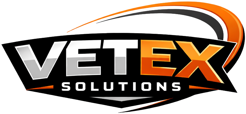 Vetex Solutions logo with transparent background