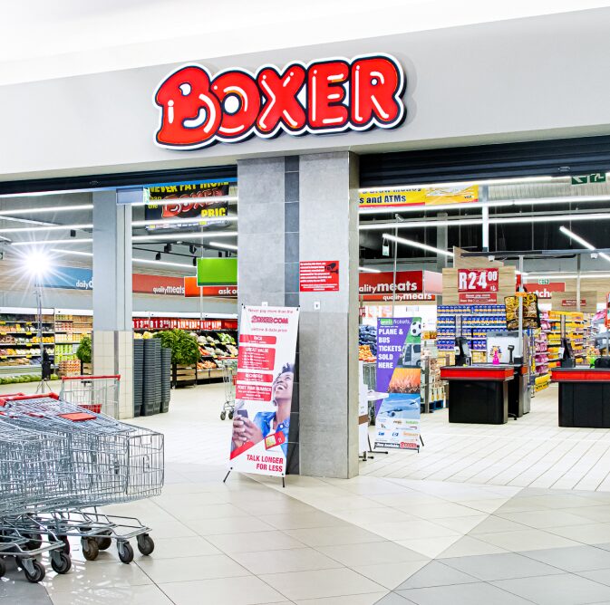 Boxer store entrance inside a shopping centre